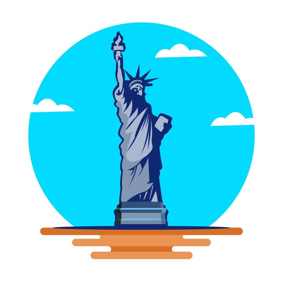 estatua de la libertad icono plano aislado ilustración vectorial. vector