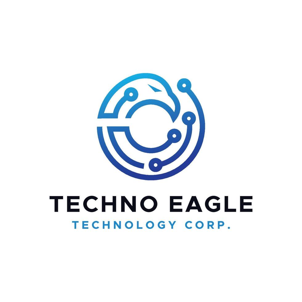 Vector de diseño de plantilla de logotipo de águila tech, emblema, concepto de diseño, símbolo creativo, icono