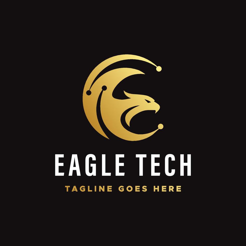 Eagle Tech Logo Template Design Vector, Emblem, Design Concept, Creative Symbol, Icon vector