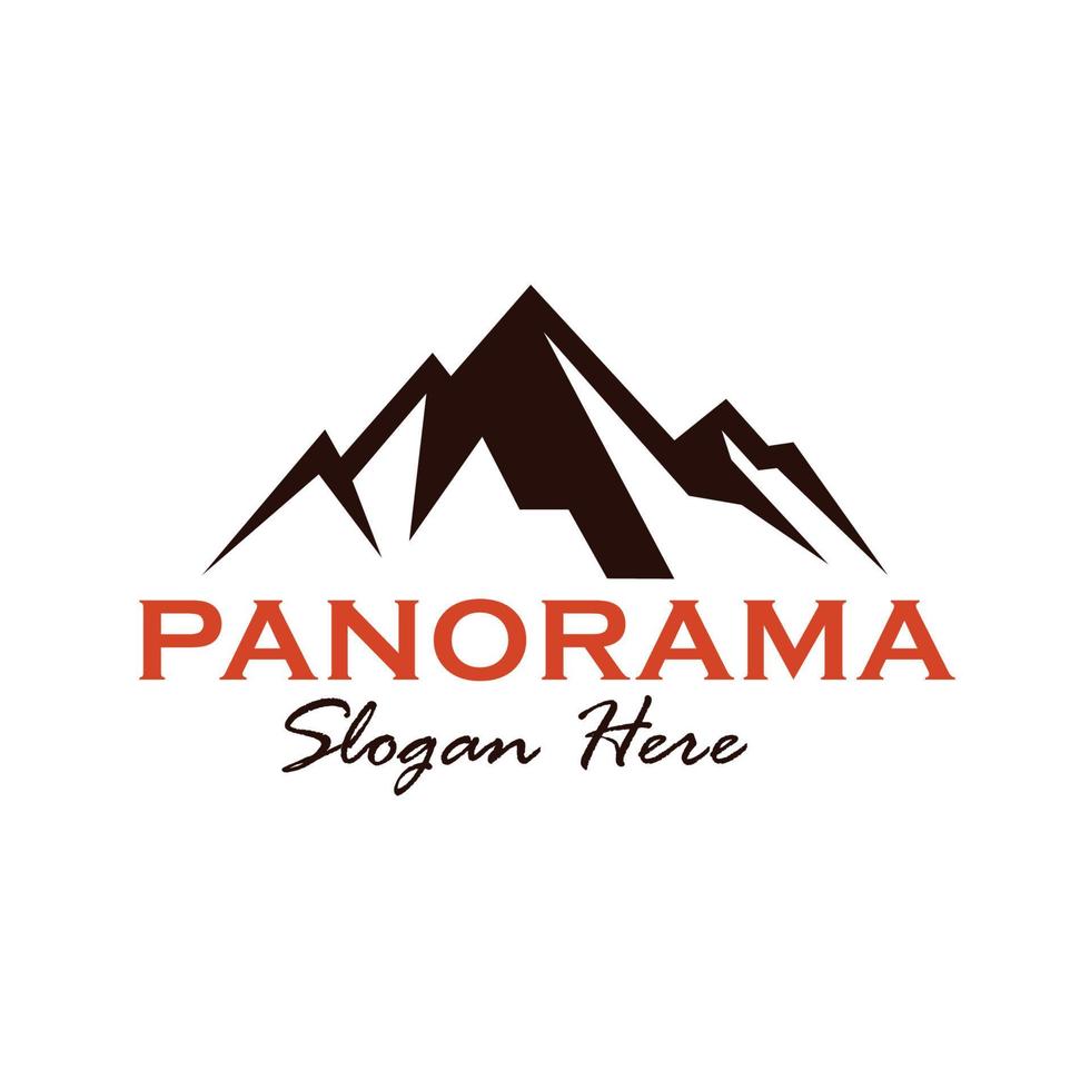 logotipo de panorama de montaña en estilo vintage vector