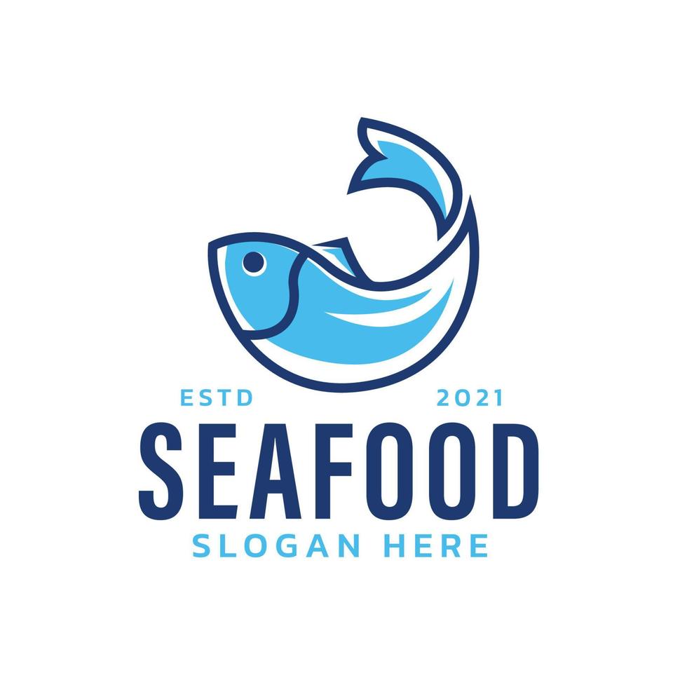 Fish logo template suitable for businesses and product names. This stylish logo design could be used for different purposes for a company, product, service or for all your ideas. vector