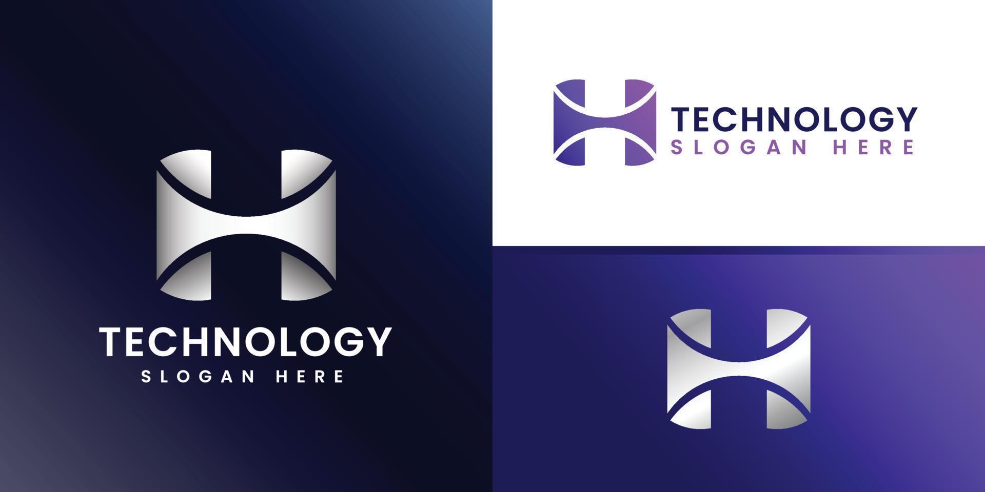 Initial letter H logo template suitable for businesses and product names. This stylish logo design could be used for different purposes for a company, product, service or for all your ideas. vector