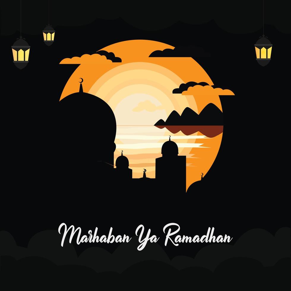 marhaban ya ramadan vector