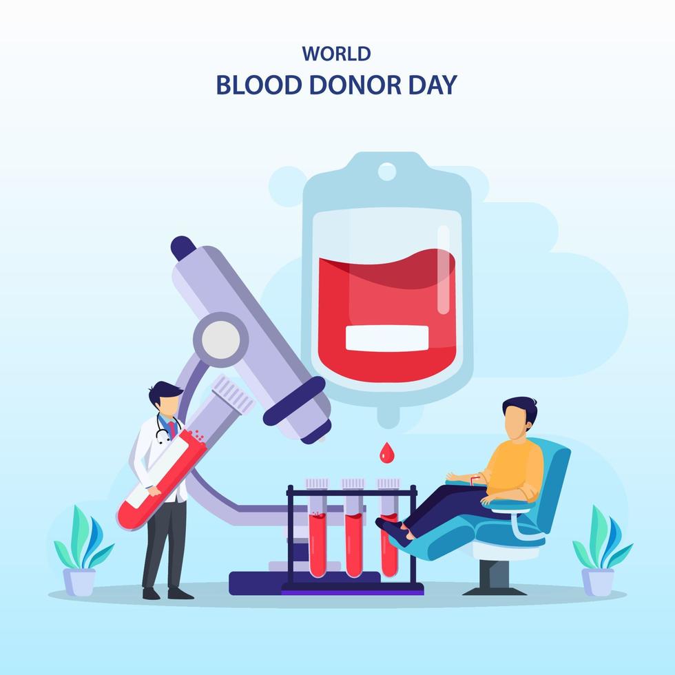 world blood day concept a vector flat illustrations.