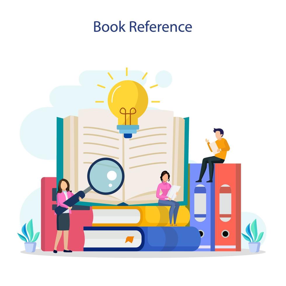 book reference vector concept, library, literature, education, idea, brainstorming.