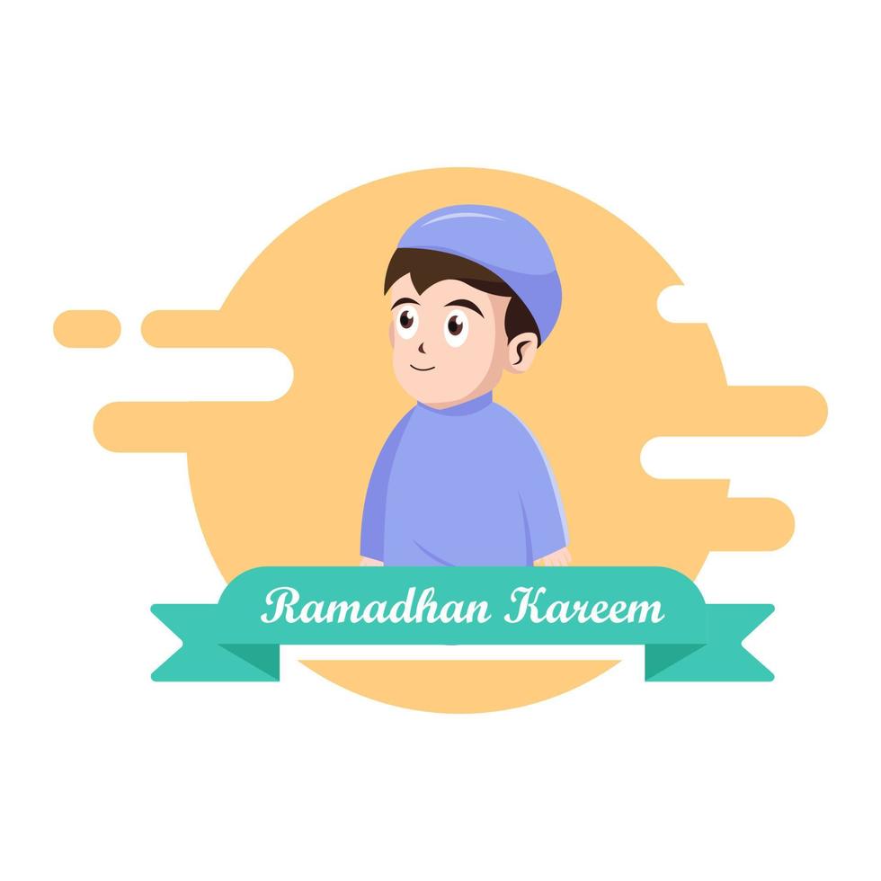 Ramadan Kareem greeting character Premium Vector