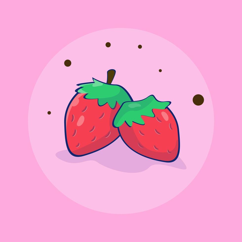 Basic RGB ilustration vector graphic of strawberry fresh farm organic strawberry