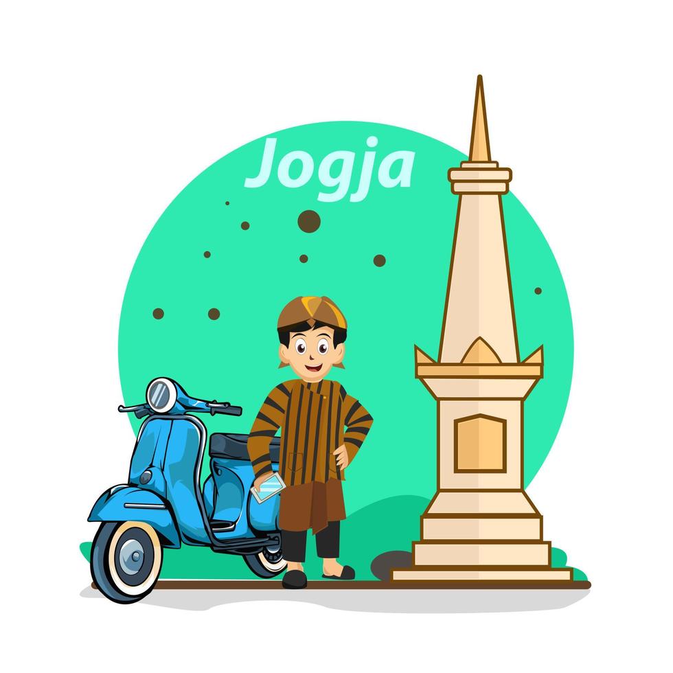 destino turístico básico rgb en diseño vectorial de indonesia javanés vector