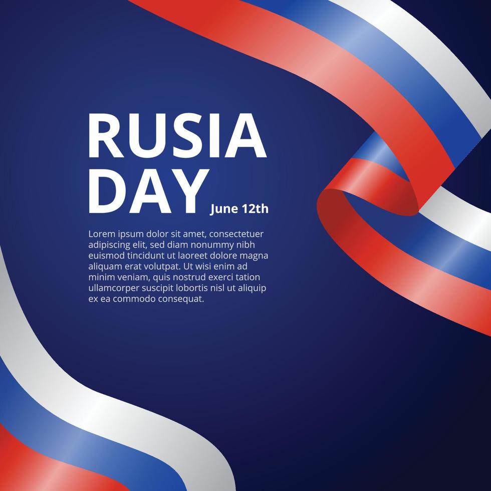 feliz día de la independencia de rusia 12 de junio vector