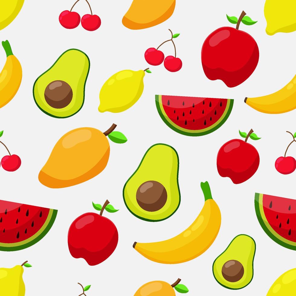 Tropical Fruits Seamless Background vector