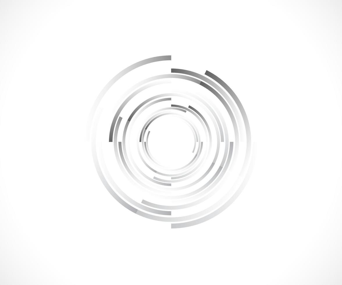 líneas abstractas en forma de círculo, elemento de diseño, forma geométrica, marco de borde rayado para imagen, logotipo redondo de tecnología, ilustración vectorial en espiral vector