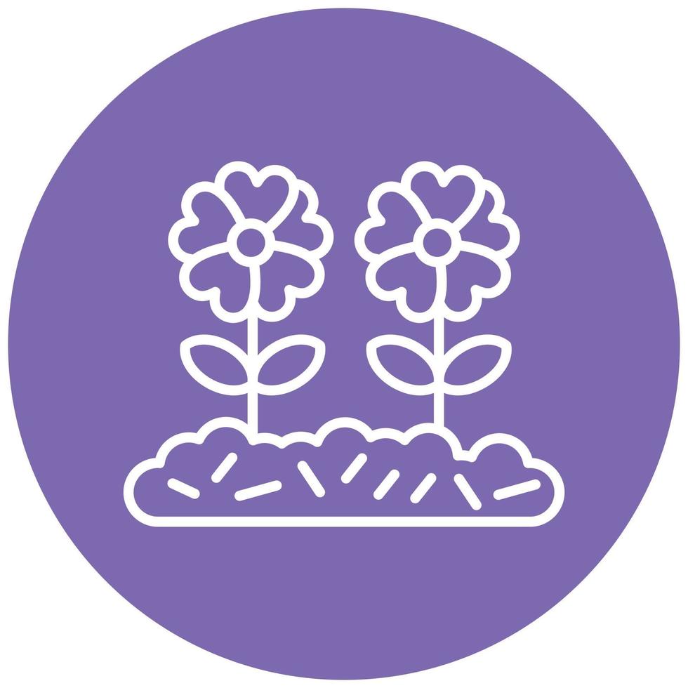estilo de icono de plantación de flores vector
