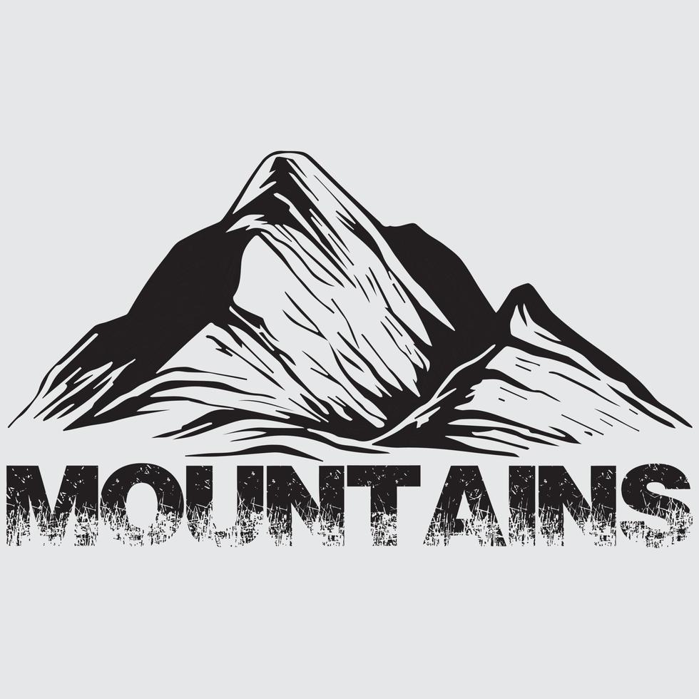 montañas, vector, ilustración vector