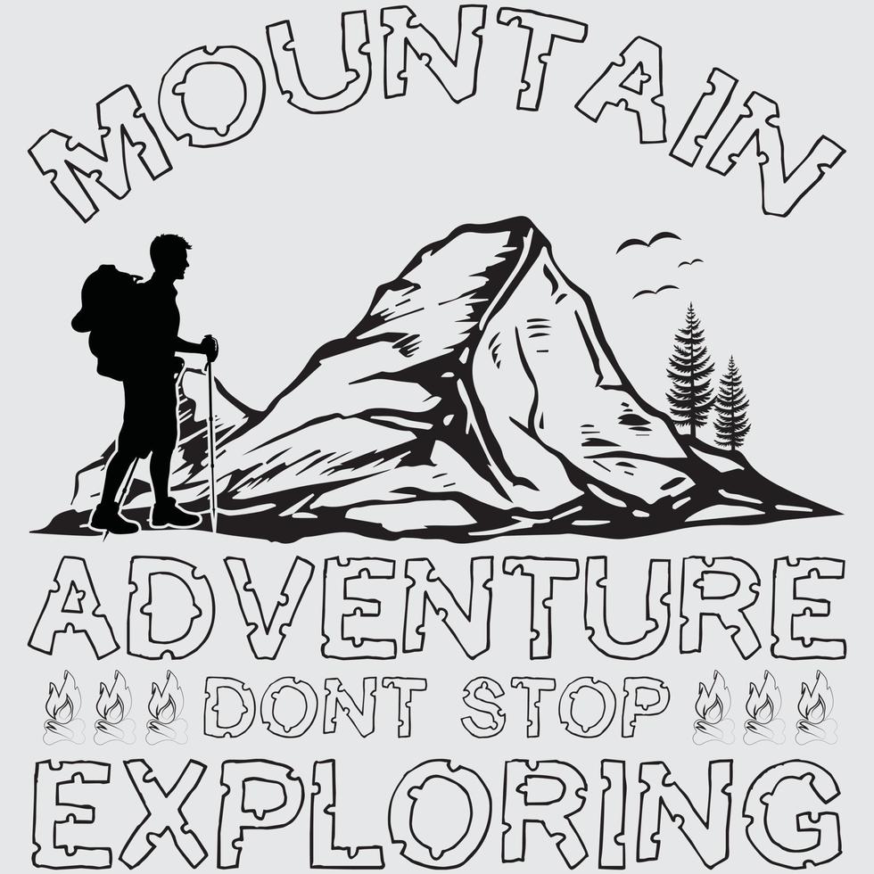 Mountain Adventure Don't Stop Exploring vector