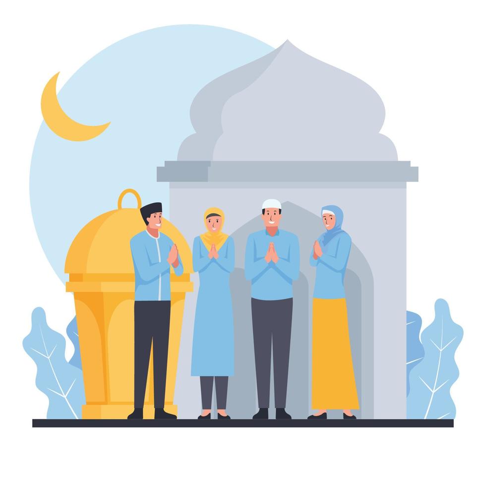 Flat ramadan vector illustration.
