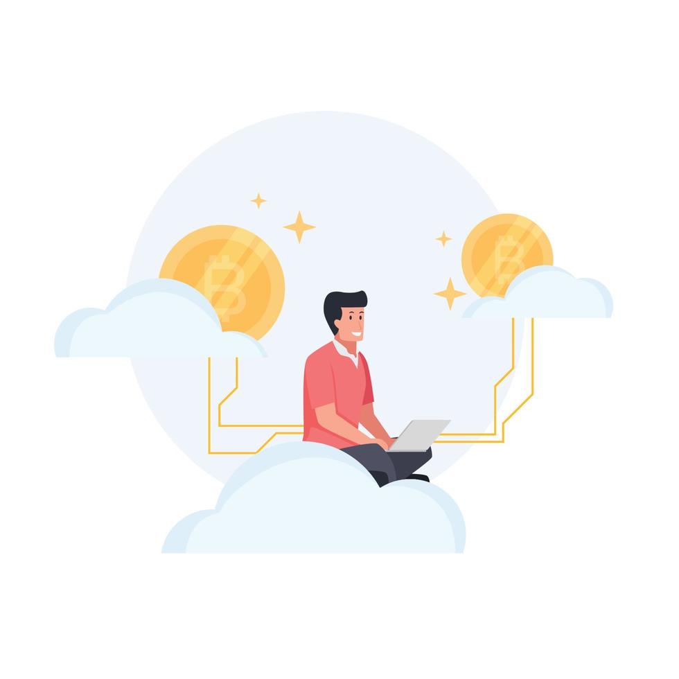 Flat tech business vector illustration.