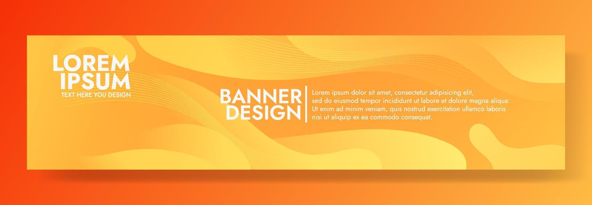 plantilla de banner de onda de fluido naranja abstracto vector