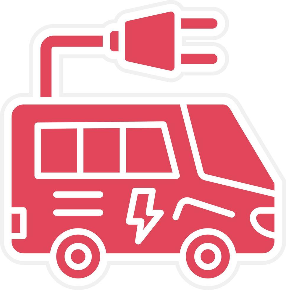 estilo de icono de autobús eléctrico vector