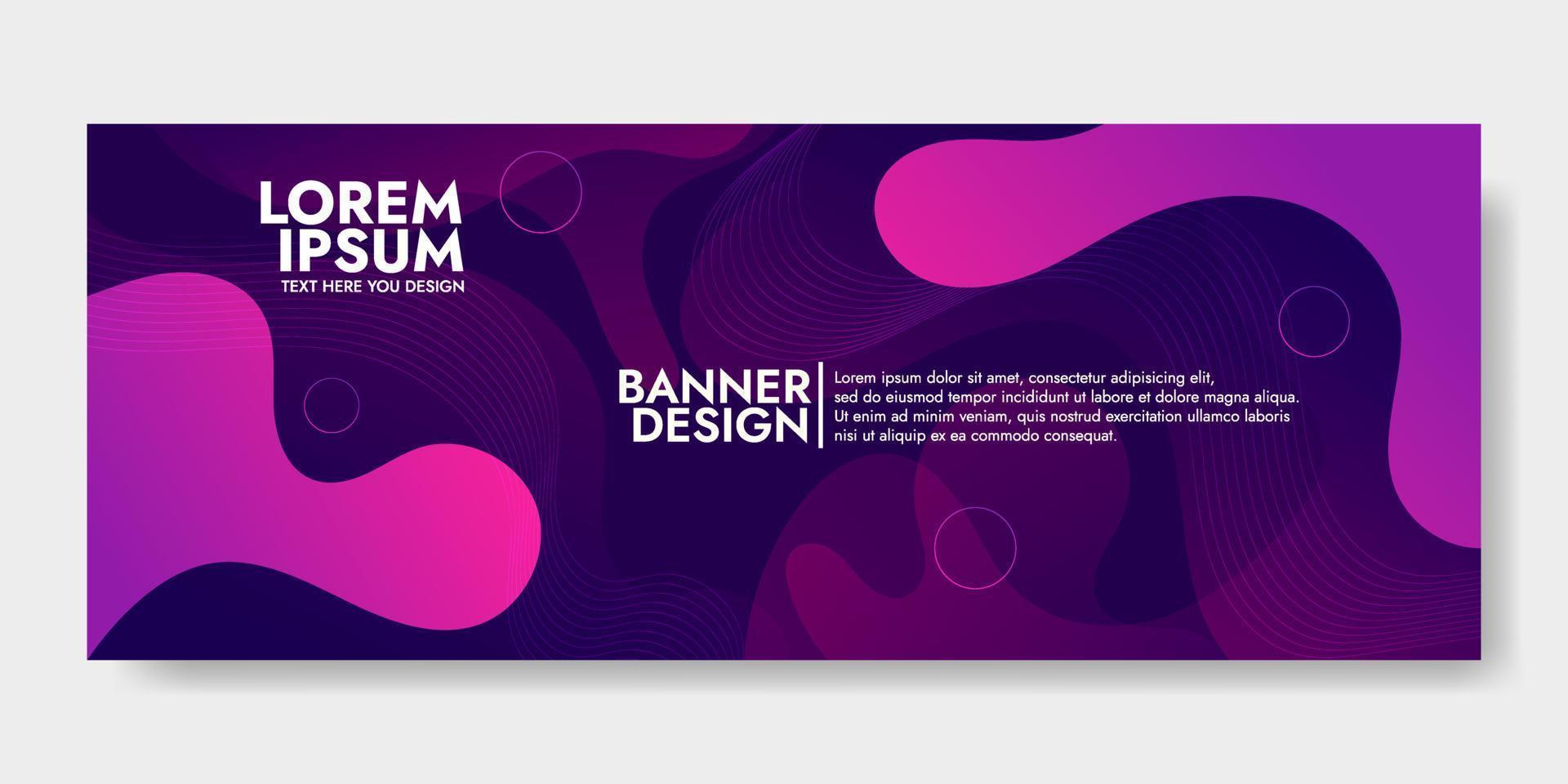 plantilla de banner de diseño abstracto con efecto líquido colorido. vector