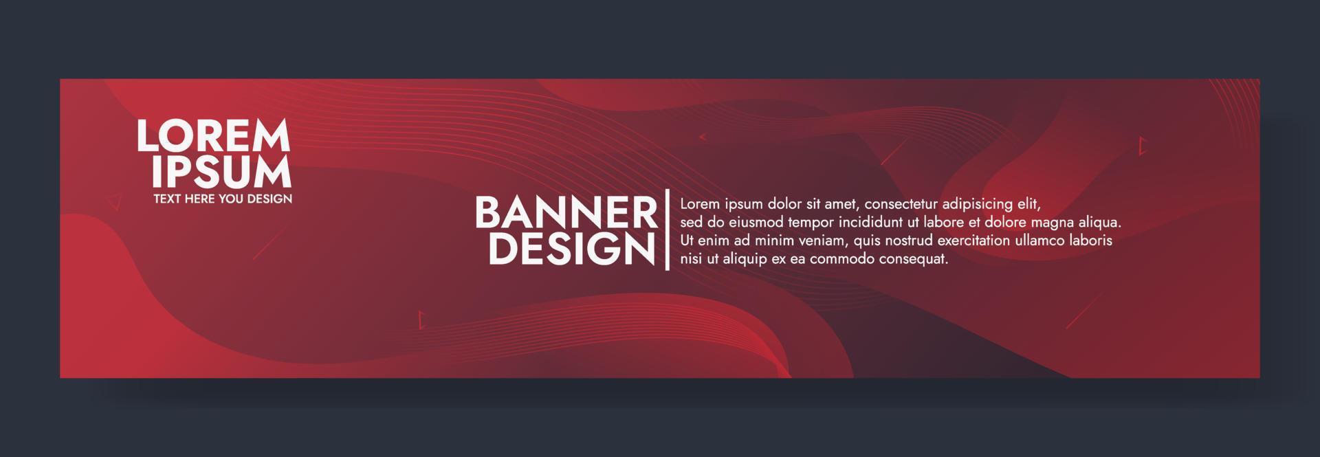 Abstract Red Fluid Wave Banner Template vector