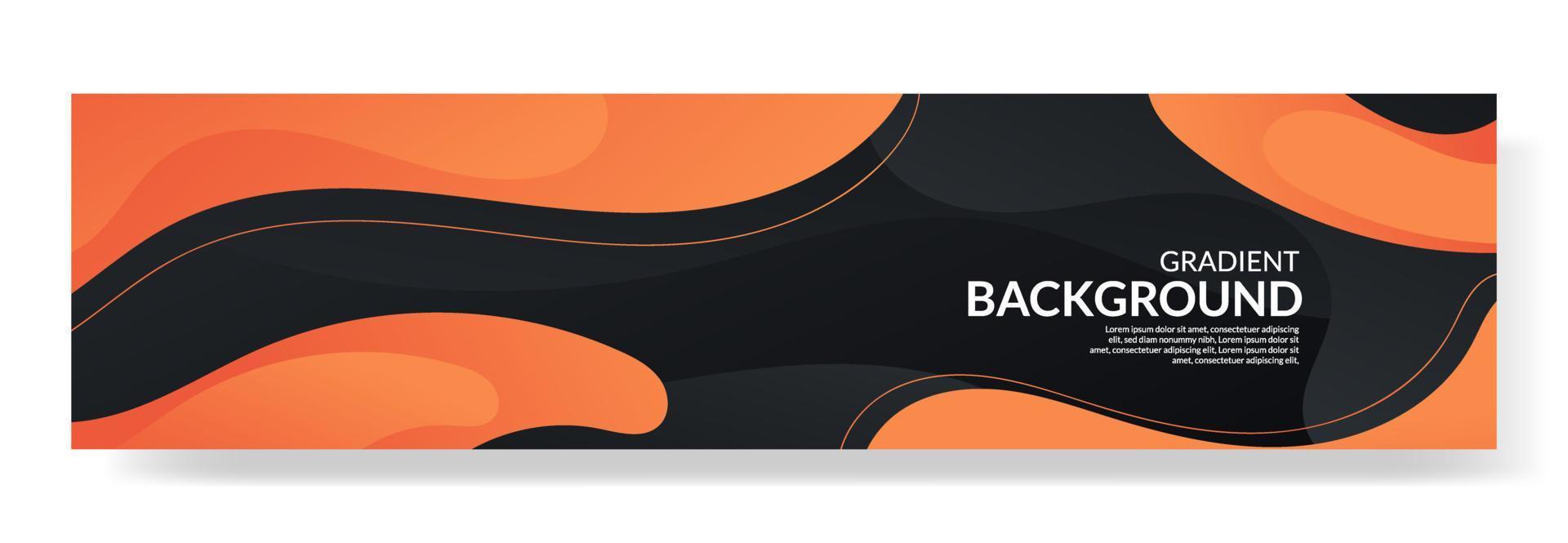 Abstract Black Orange Fluid Wave Banner Template vector