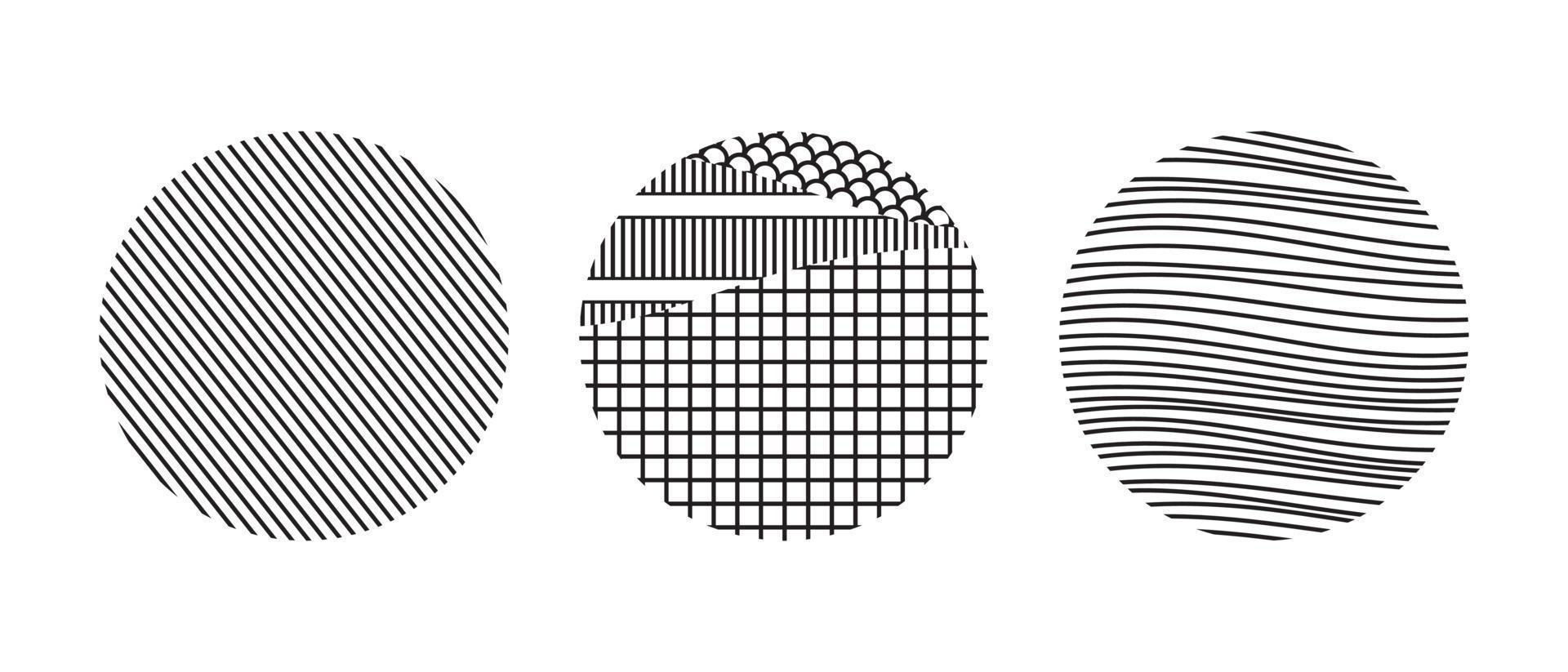 Set of Abstract Round, Hand drawn doodle shapes. vector illustration.