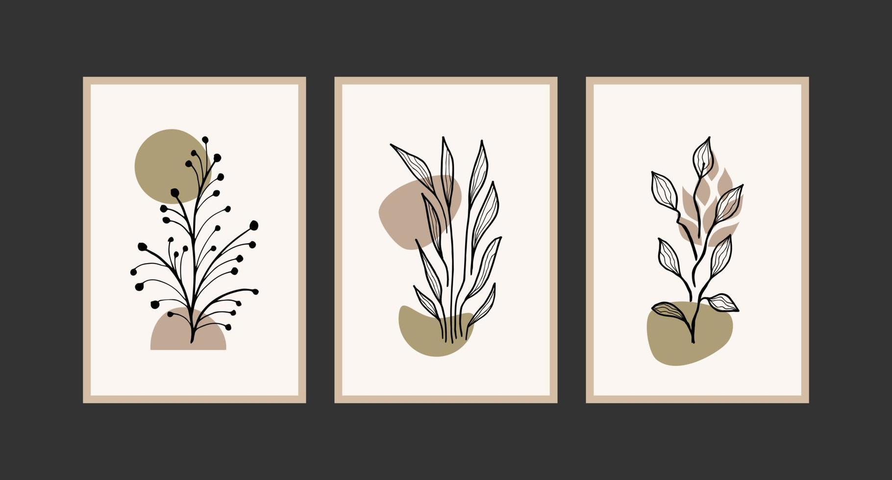 Modern boho abstract trendy background design. vector
