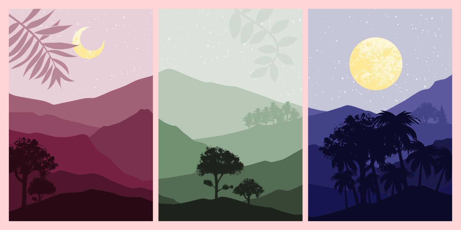 Abstract mountain painting, Abstract background, Premium Vector