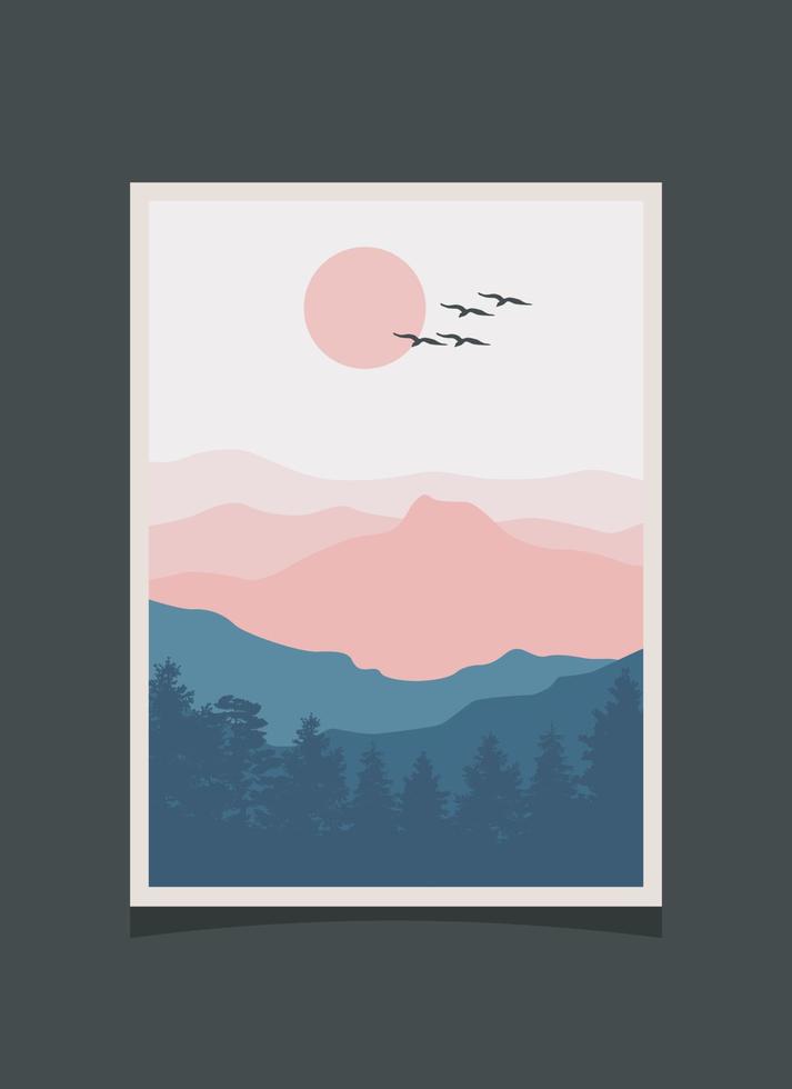 Abstract mountain painting, Abstract background, Premium Vector