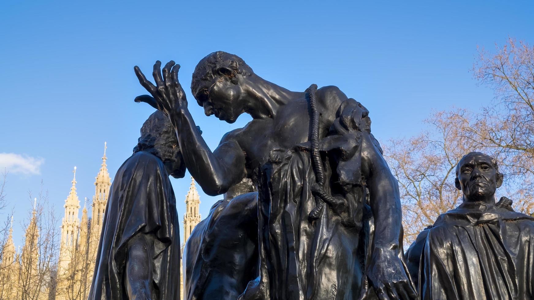 London, Uk, 2015-Burghers of Calais Statue in Victoria Tower Gardens photo