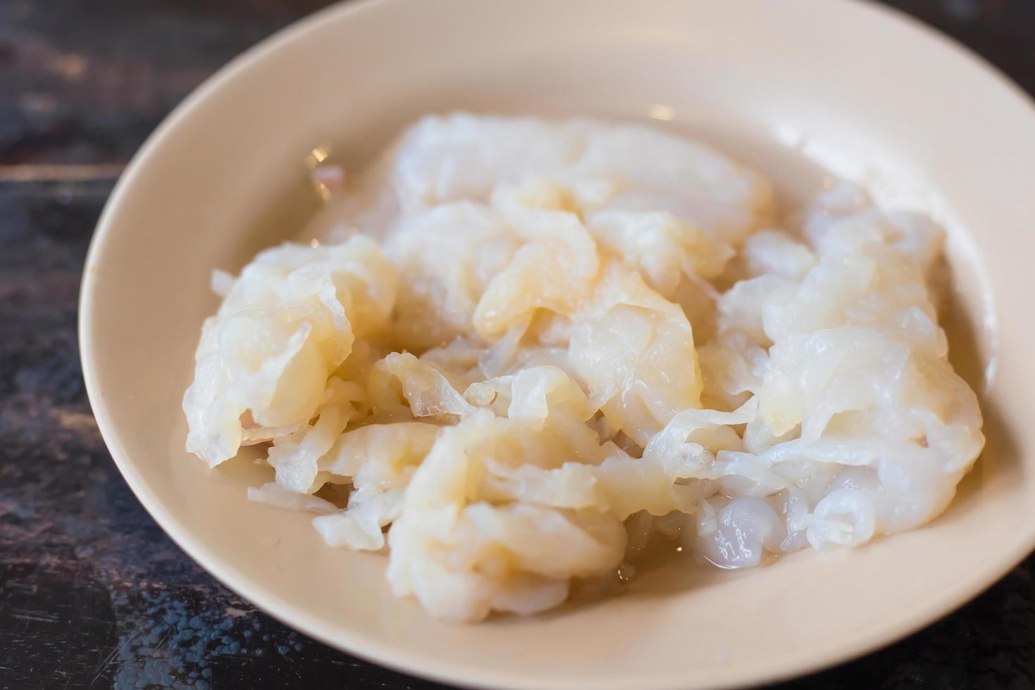 Fresh jelly fish is a seafood order which served in shabu buffet, sukiyaki restaurant. photo