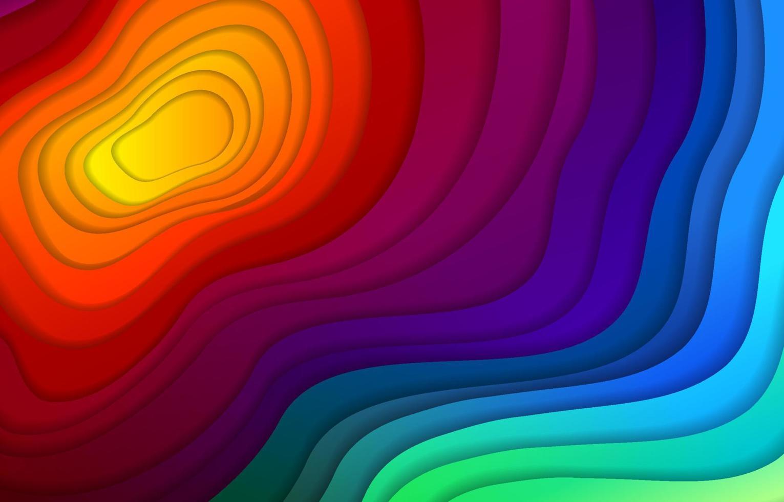 fondo de papel de onda de arco iris vector