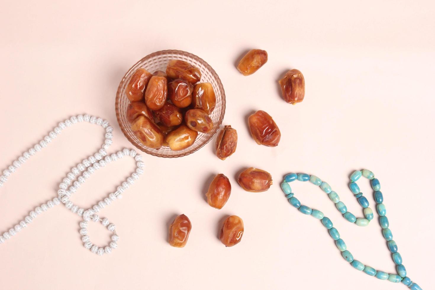 Background of Dates and Tasbih photo