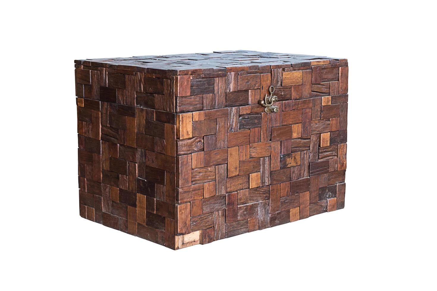 Wooden chest isolated. photo
