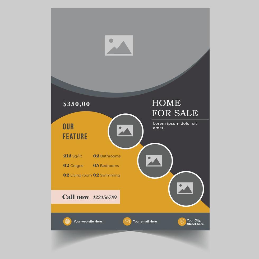 Flyer Design Template. Professional Brochure.   Real Estate Poster Vector. vector