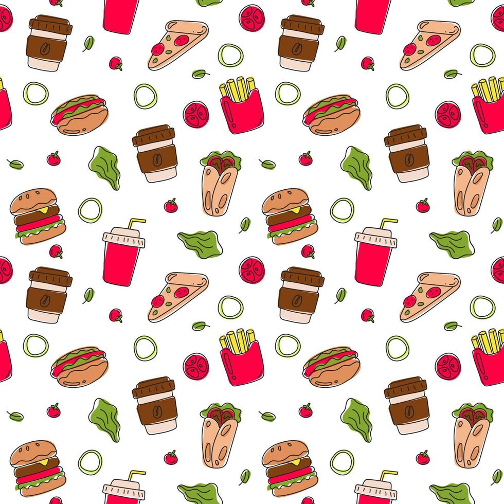 Junk Food Pattern vector