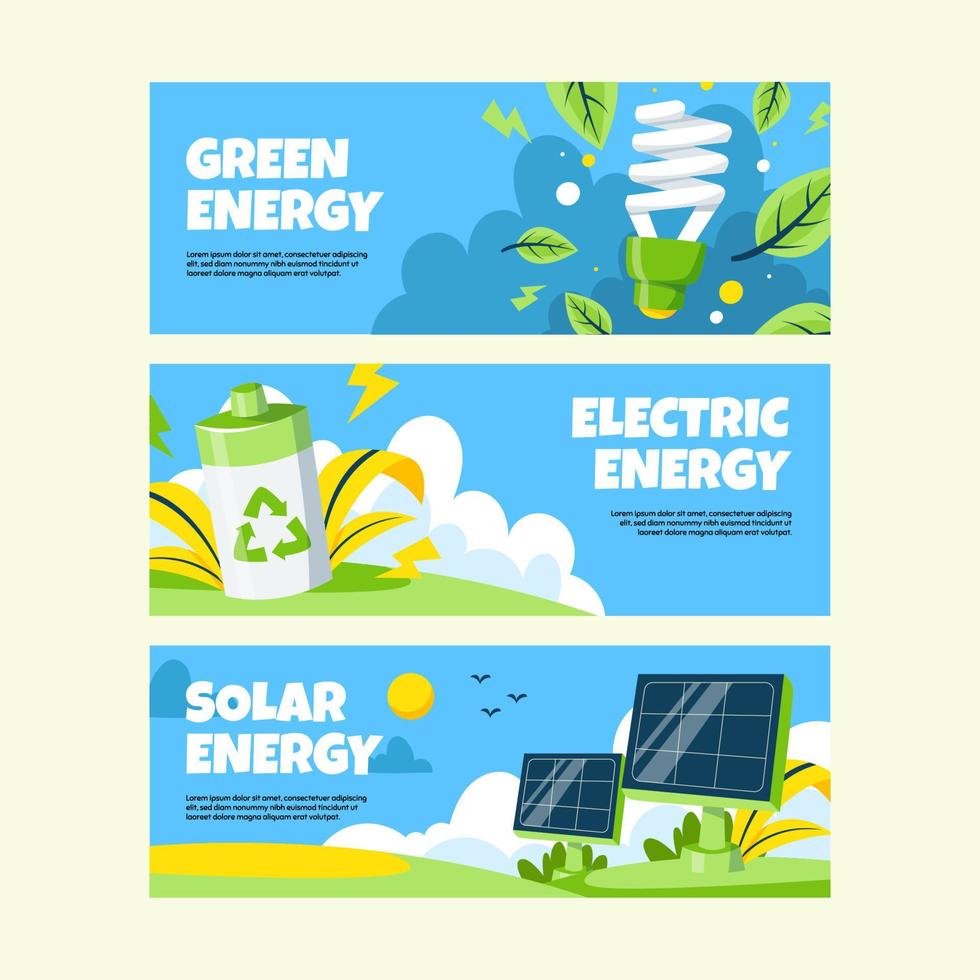 Green Technology Banner Set vector