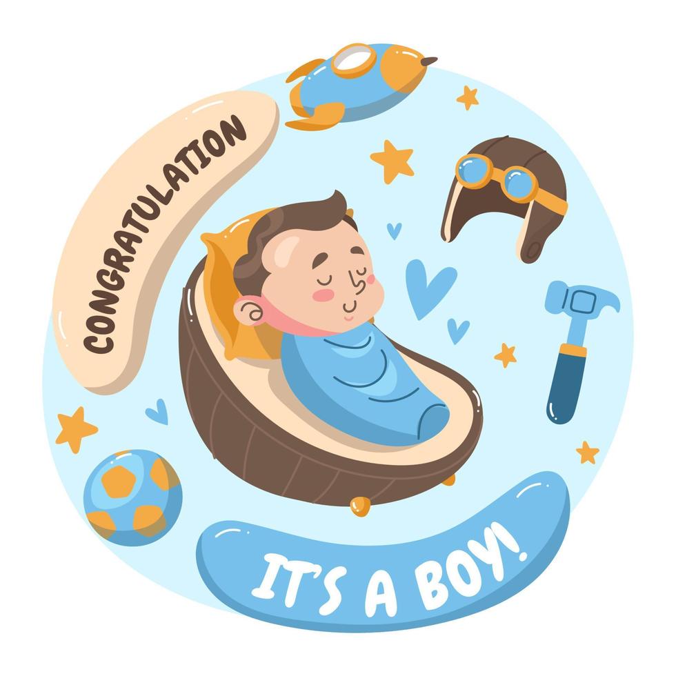 A Baby Boy is Born vector