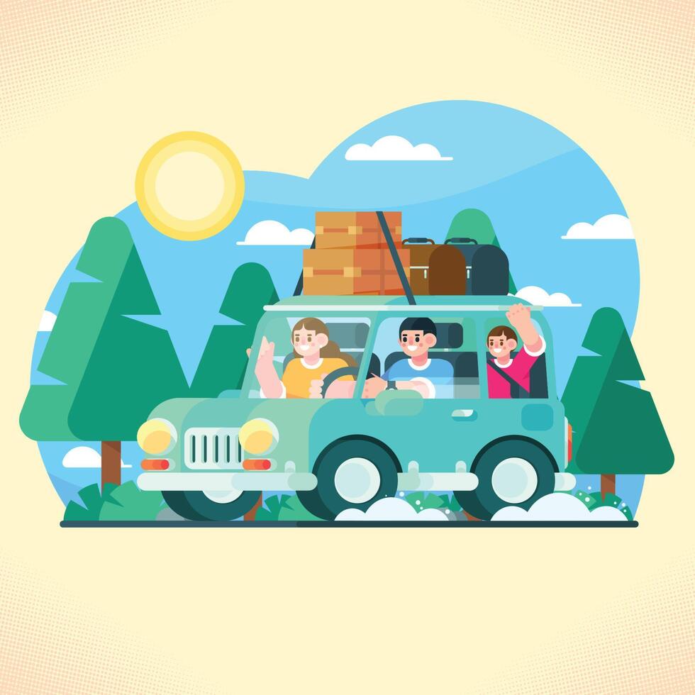 Vacation Trip With Family vector