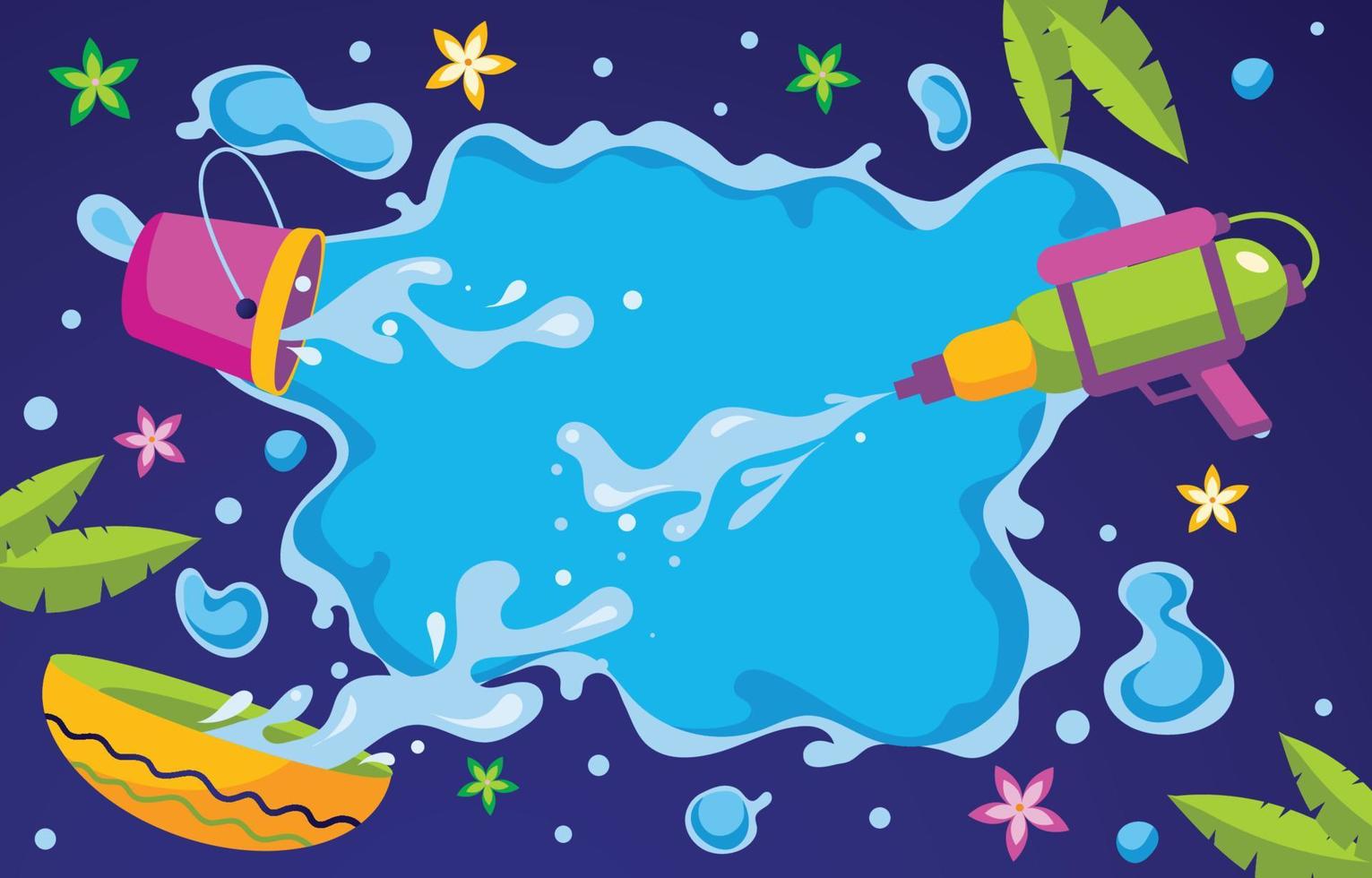 Songkran Water Splashing Festival Background vector