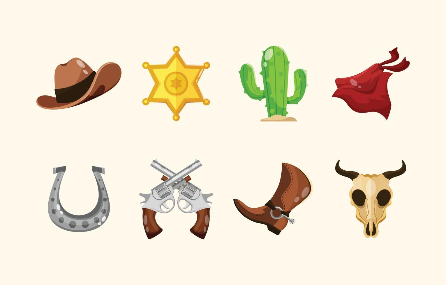 Set of Wild West Icons vector