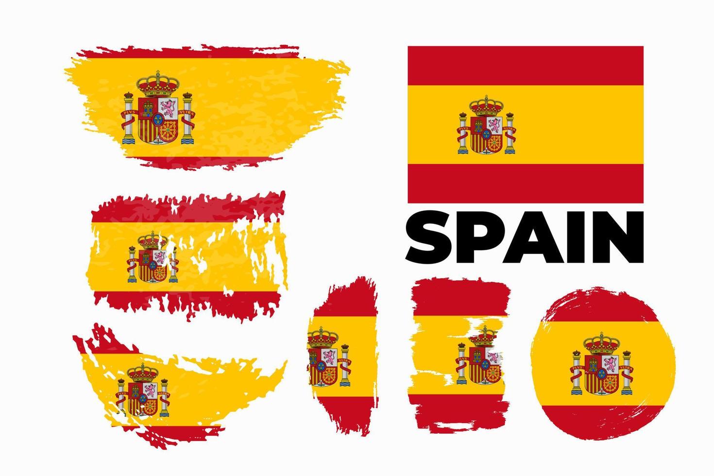 Pincel de acuarela grungy artística bandera de España. feliz dia de la independencia de españa vector