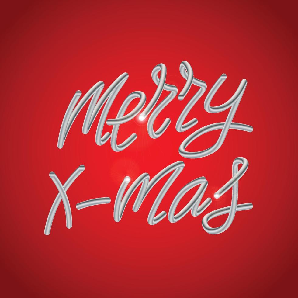 Christmas Greeting Card. Merry Christmas 3D lettering, vector illustration. Vector illustration