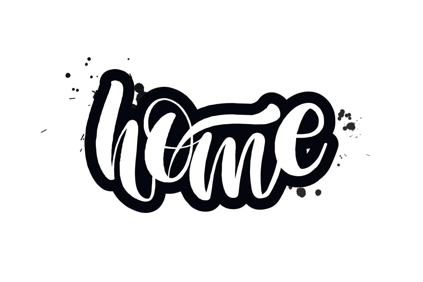 Inspirational handwritten brush lettering home. Vector calligraphy illustration isolated on white background. Typography for banners, badges, postcard, t shirt, prints, posters.