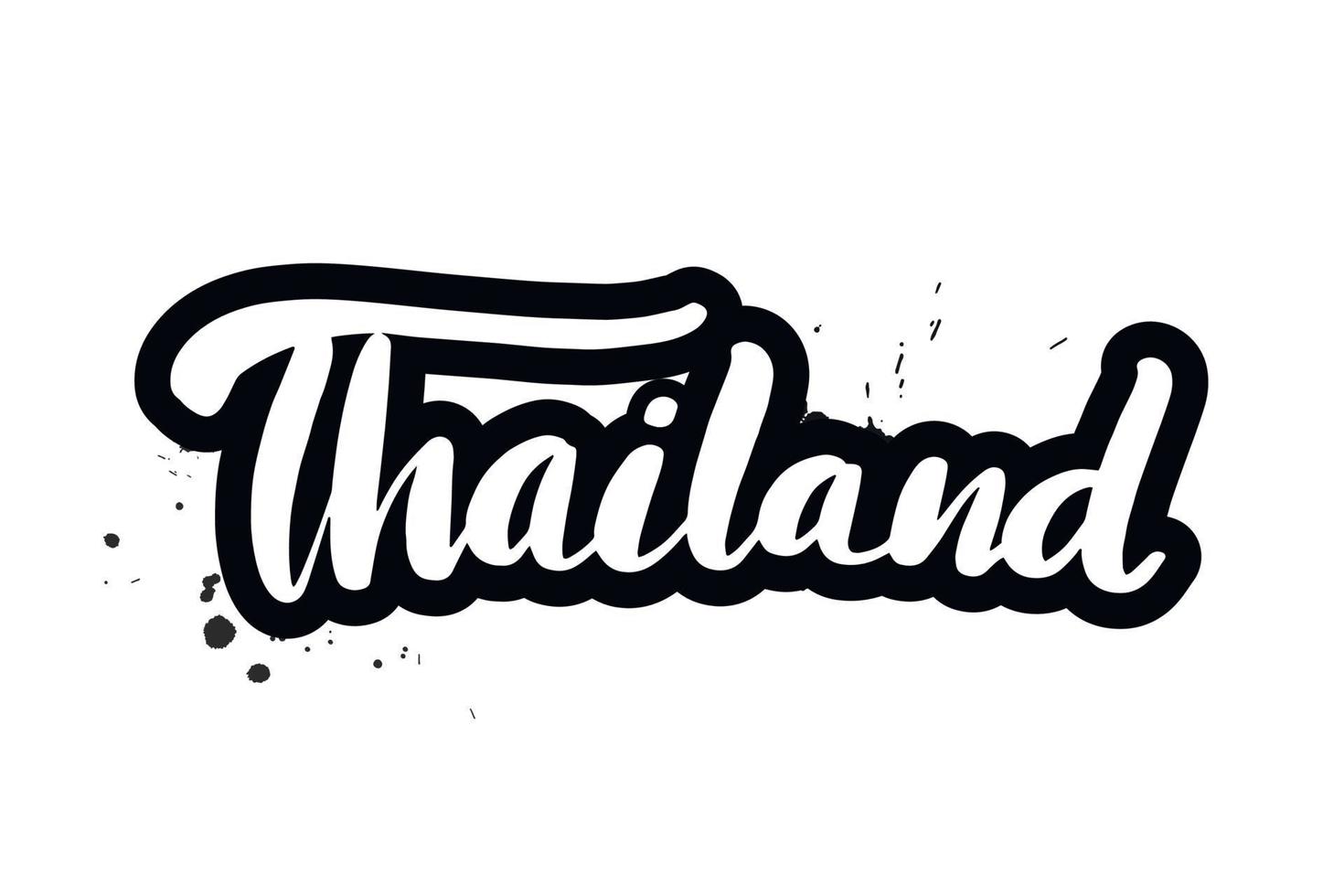 Inspirational handwritten brush lettering Thailand. Vector calligraphy illustration isolated on white background. Typography for banners, badges, postcard, t shirt, prints, posters.