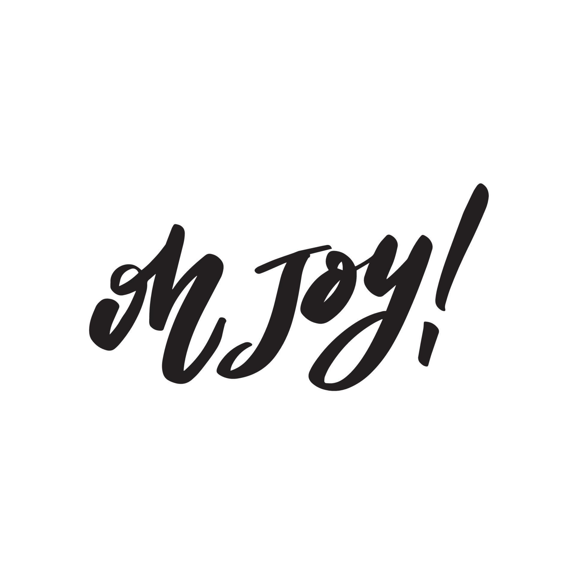 Oh joy calligraphy hand lettering with word isolated on white. Vector
