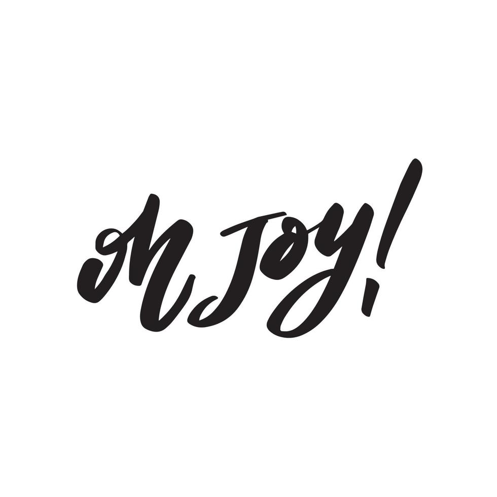 Oh joy calligraphy hand lettering with word isolated on white. Vector template for typography poster, sticker, banner, sticker, etc.