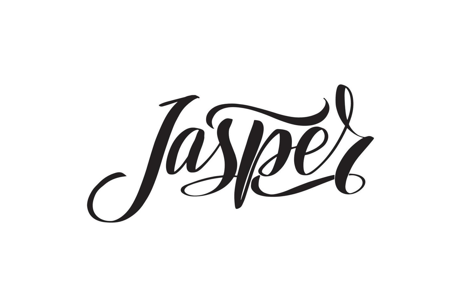 jaspe. Letras de pincel escritas a mano inspiradoras. ilustración de stock de caligrafía vectorial aislada sobre fondo blanco. tipografía para pancartas, insignias, postales, camisetas, estampados. vector