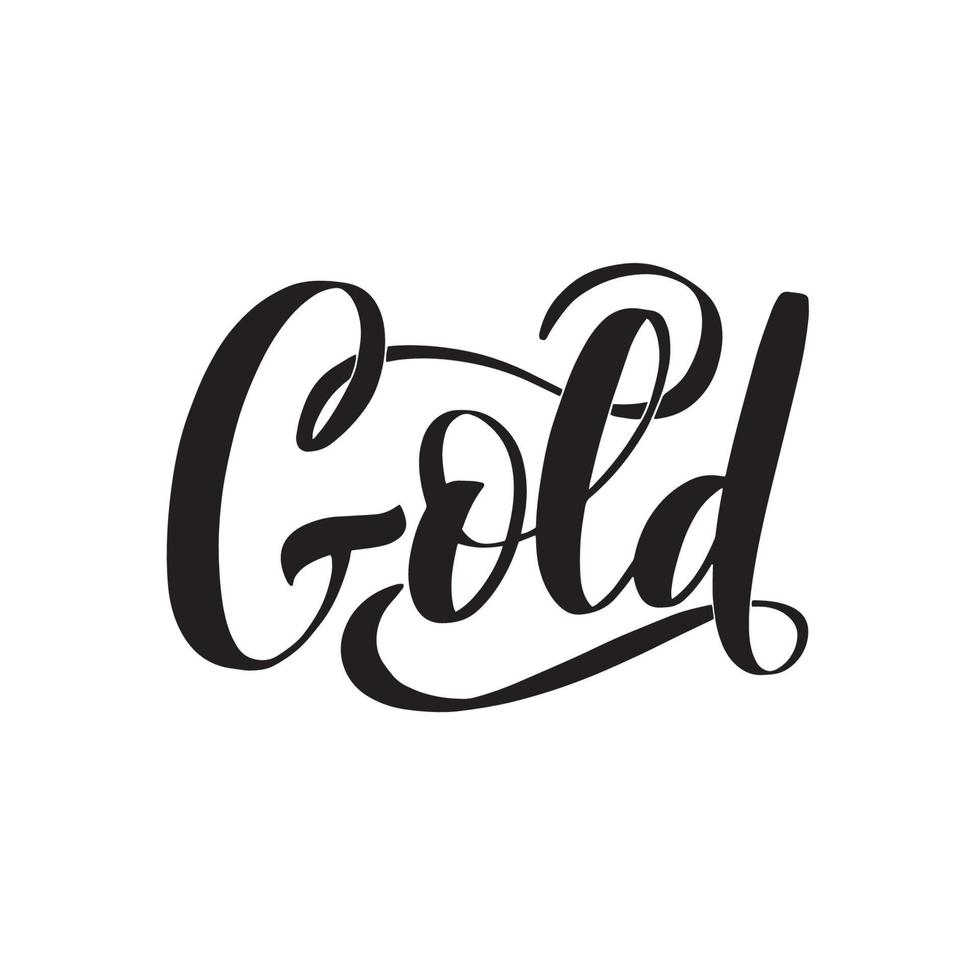 oro. Letras de pincel escritas a mano inspiradoras. ilustración de stock de caligrafía vectorial aislada sobre fondo blanco. tipografía para pancartas, insignias, postales, camisetas, estampados. vector