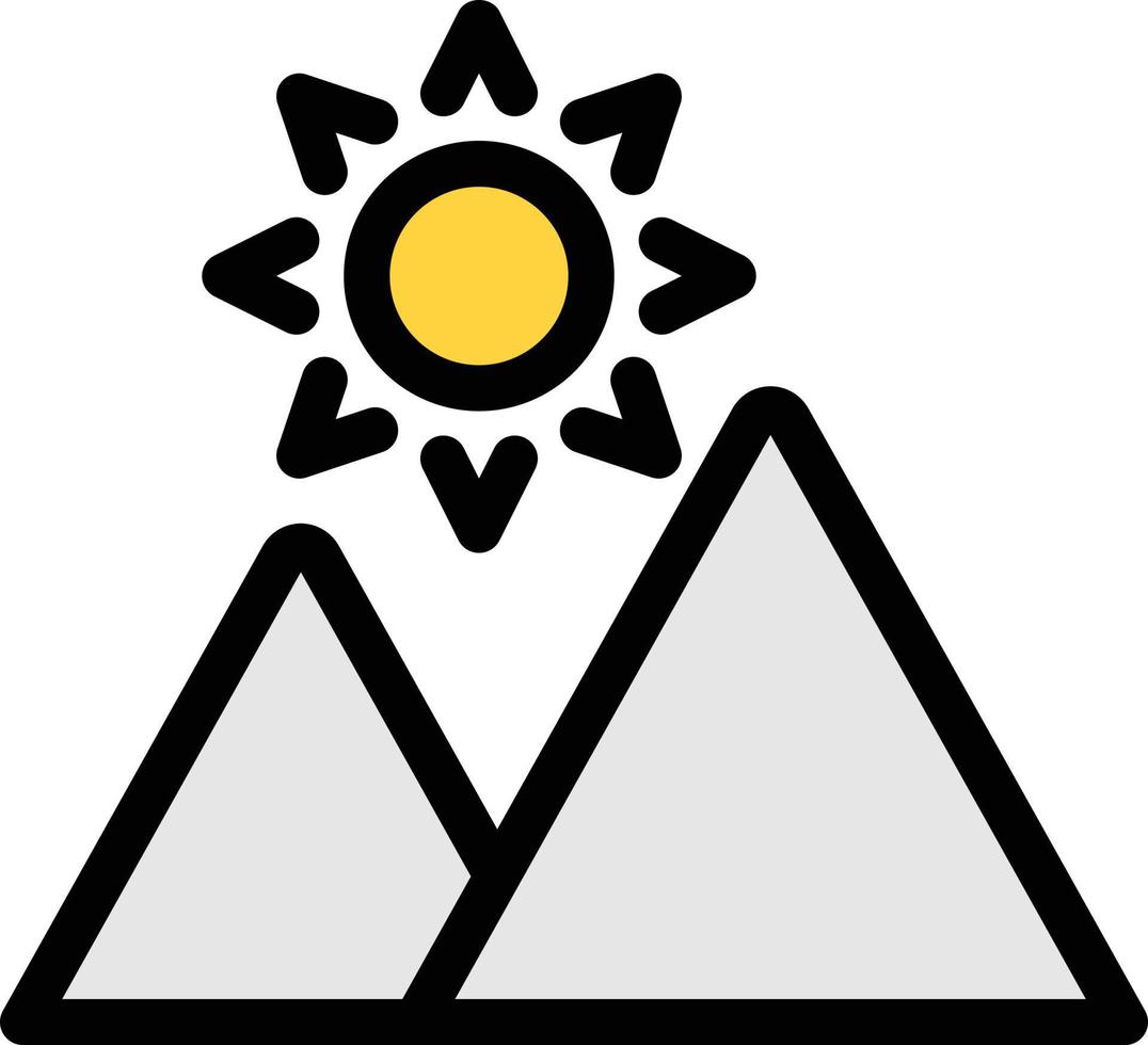 ilustración vectorial de montañas en un fondo. símbolos de calidad premium. iconos vectoriales para concepto y diseño gráfico. vector